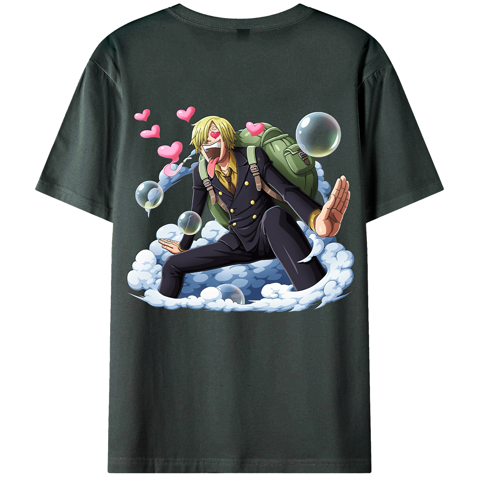 （画像用） ワンピース サンジ ONE PIECE Sanji 綿100％ メンズ半袖Tシャツ（バックプリント） 通気性